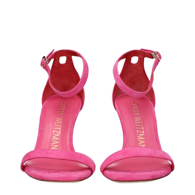 Stuart Weitzman Pink Leather Stiletto Heels Sandals