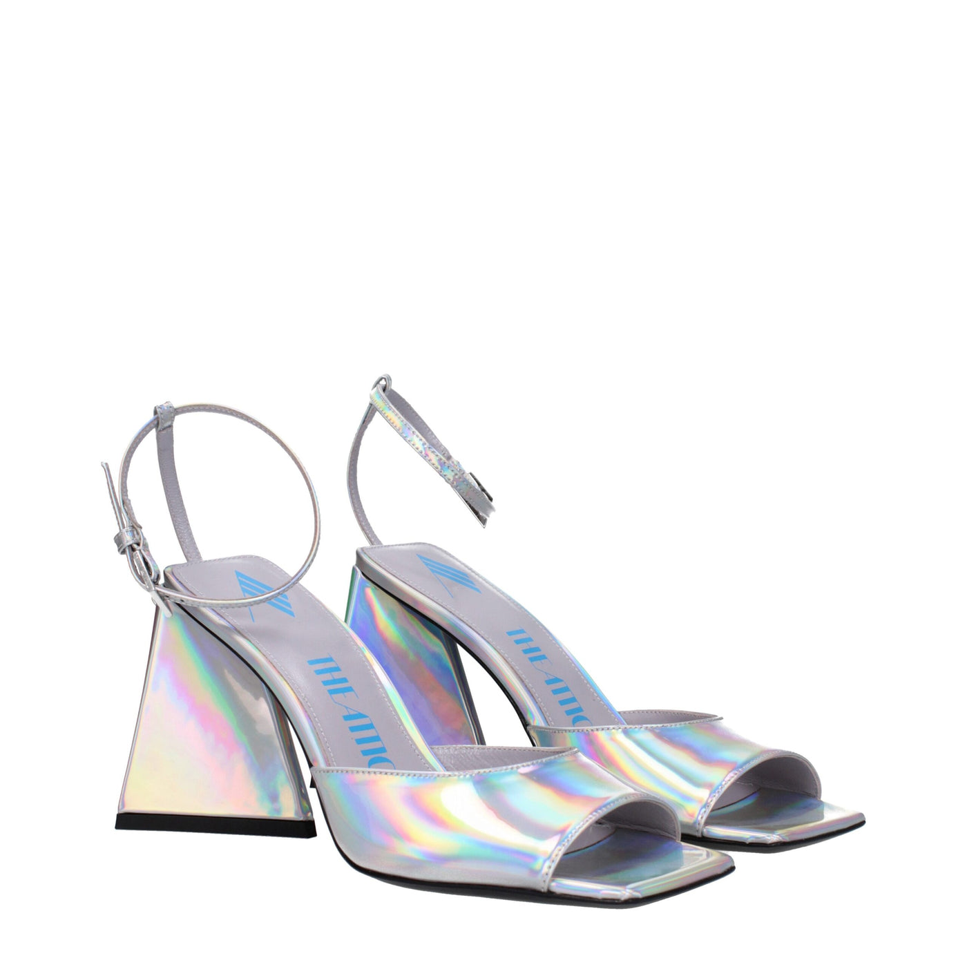 The Attico Gray Leather Platforms