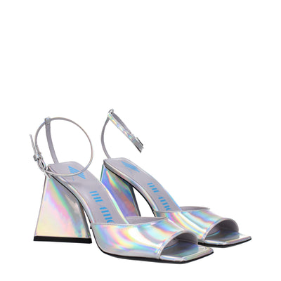 The Attico Gray Leather Platforms