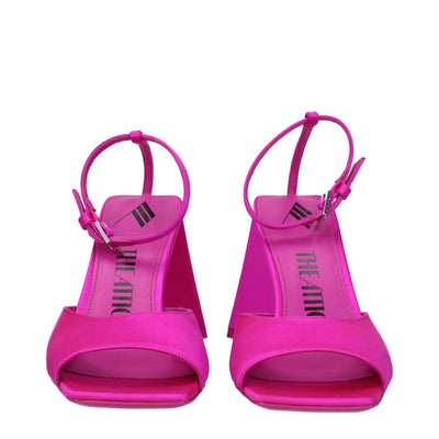 Sandales à talons aiguilles en satin rose Attico
