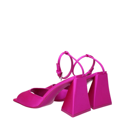 Sandales à talons aiguilles en satin rose Attico