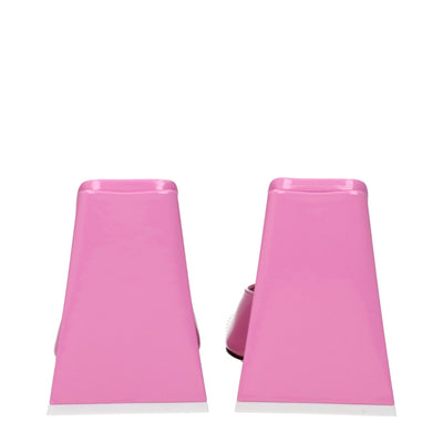 Les plateformes en cuir rose Attico