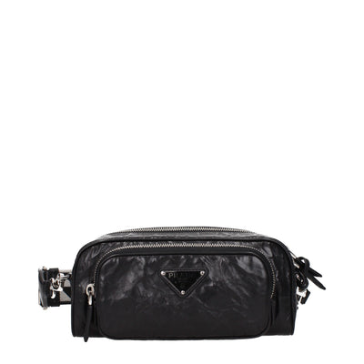 Prada zwarte leren crossbodytassen