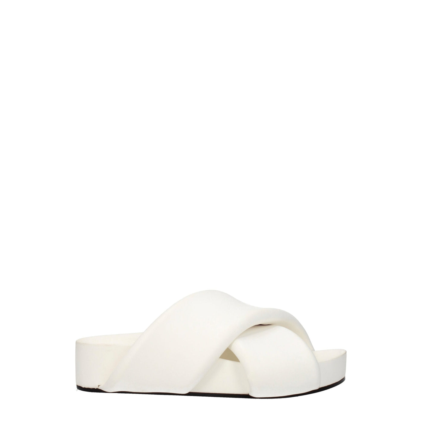 Sandales chaussons en cuir blanc Jil Sander