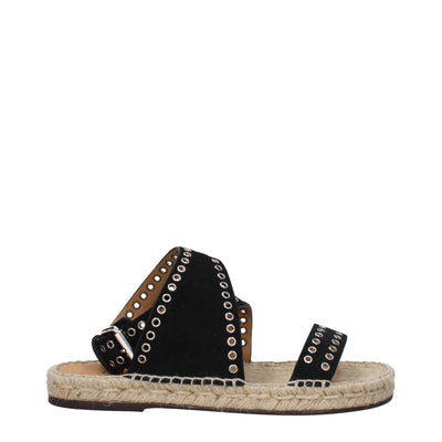 Sandales plates en cuir noir Isabel Marant