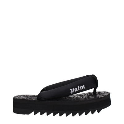 Palm Angels Black Fabric Flip-Flop Sandals