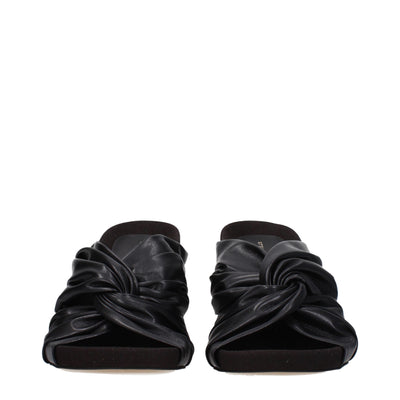 Stella McCartney Black Leather Stiletto Heels Sandals