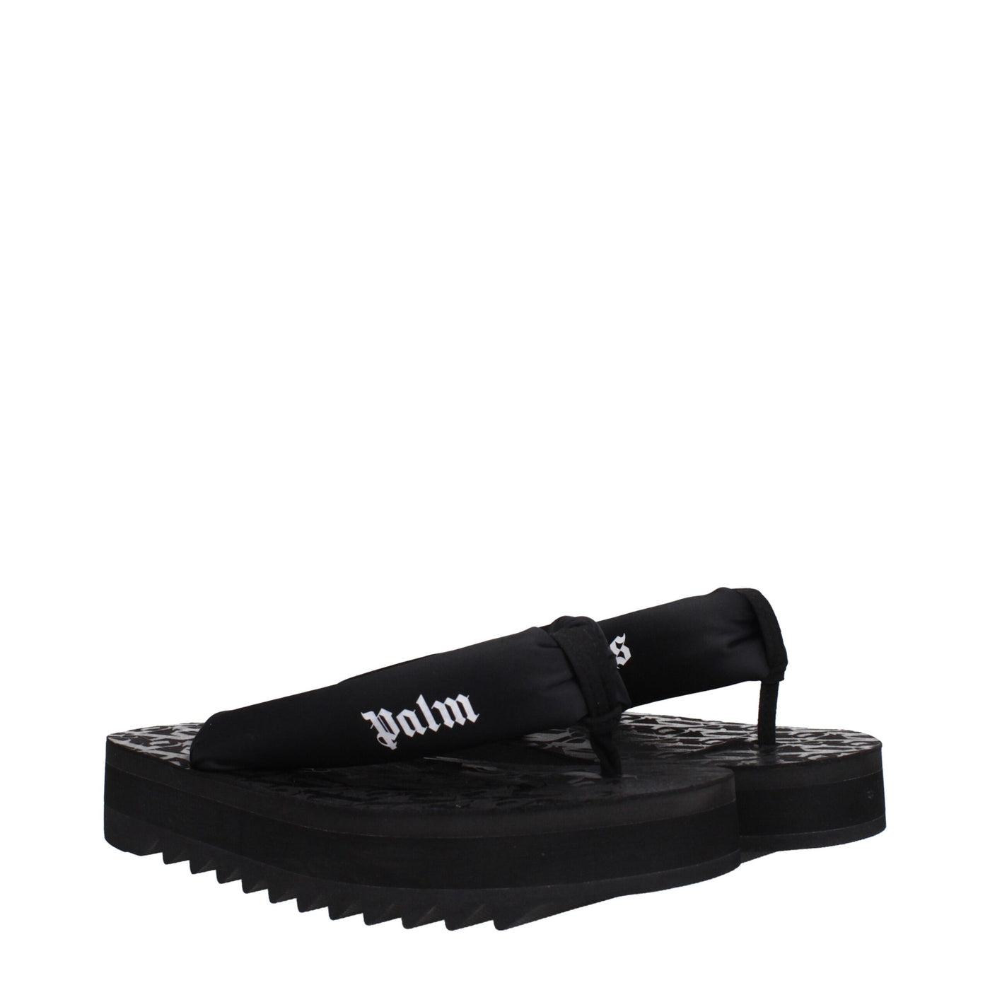 Palm Angels Black Fabric Flip-Flop Sandals