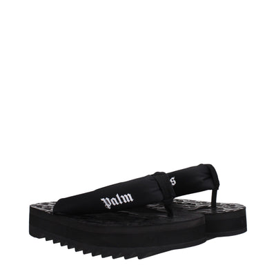 Palm Angels Black Fabric Flip-Flop Sandals