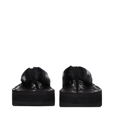 Palm Angels Black Fabric Flip-Flop Sandals