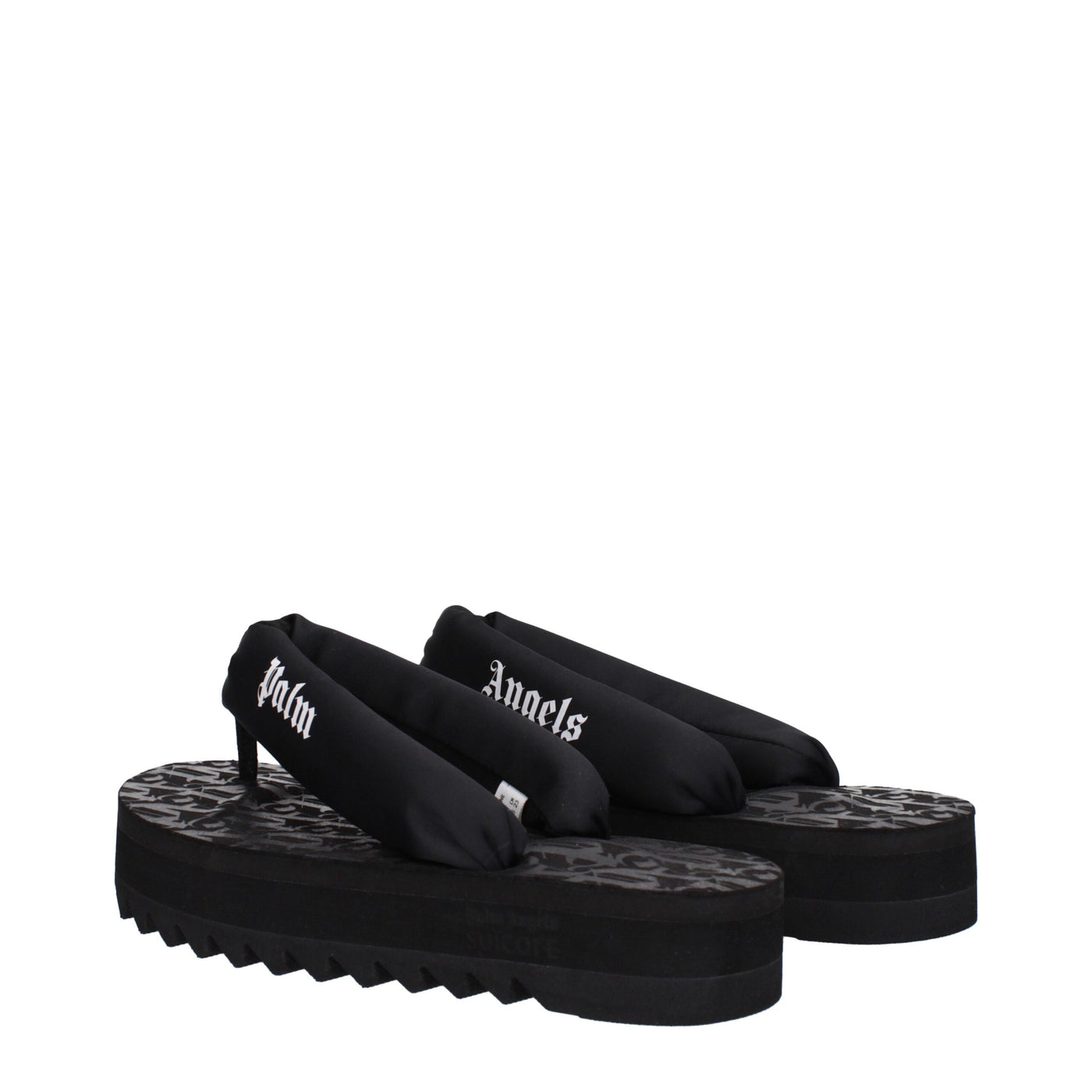Palm Angels Black Fabric Flip-Flop Sandals