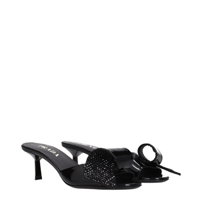 Prada Black Leather Sandals