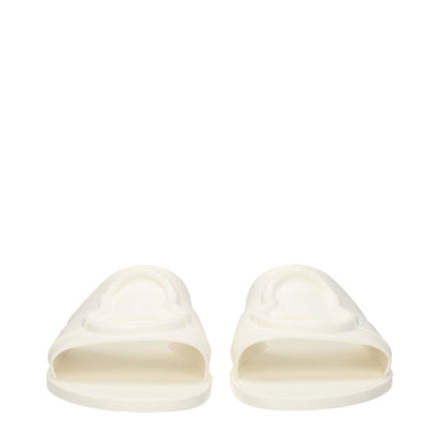 Moncler White Cotton Slippers Sandals