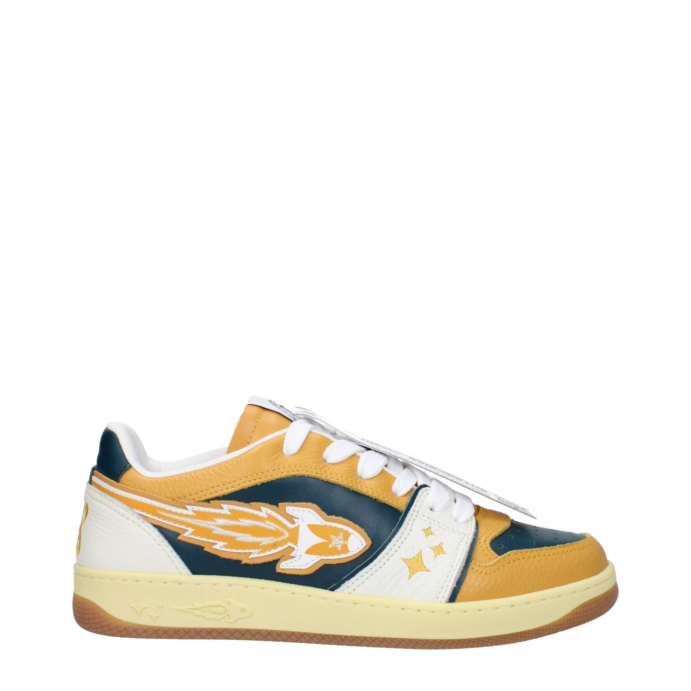 Baskets basses en cuir vert Enterprise Japan