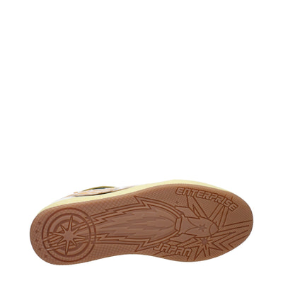 Baskets basses en cuir vert Enterprise Japan