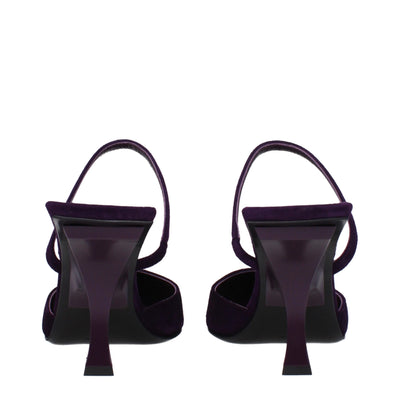 The Attico Purple Leather Stiletto Heels Sandals