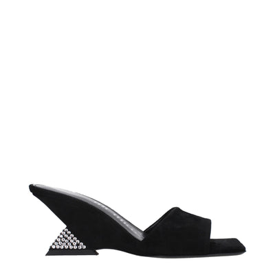 The Attico Black Leather Platforms