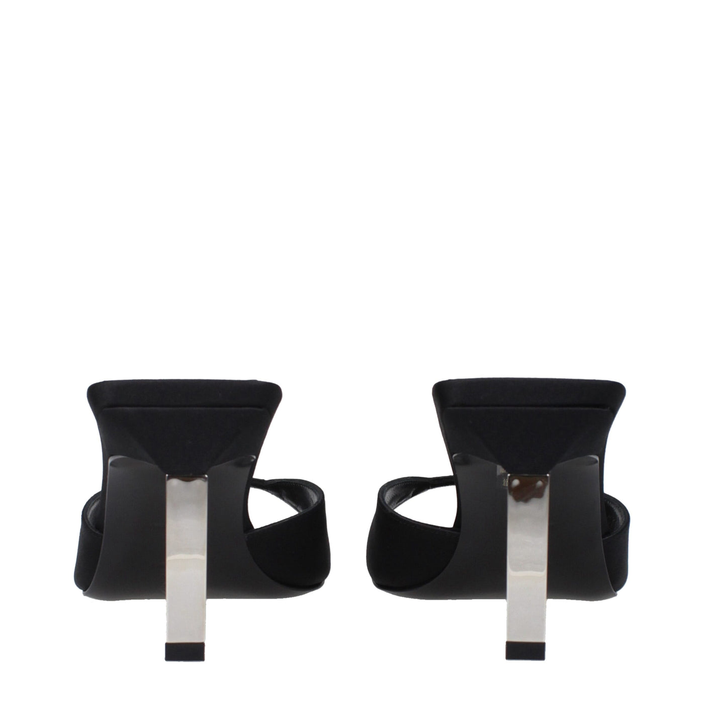 The Attico Black Satin Stiletto Heels Sandals