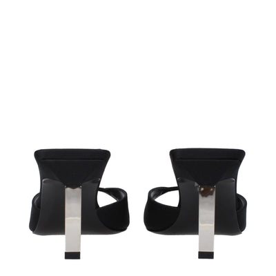 The Attico Black Satin Stiletto Heels Sandals