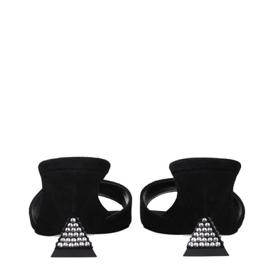 The Attico Black Leather Platforms