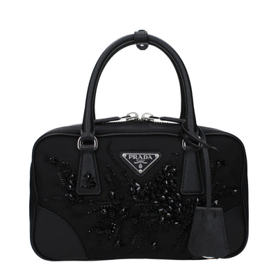 Sacs à main Prada en tissu noir