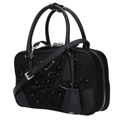 Sacs à main Prada en tissu noir