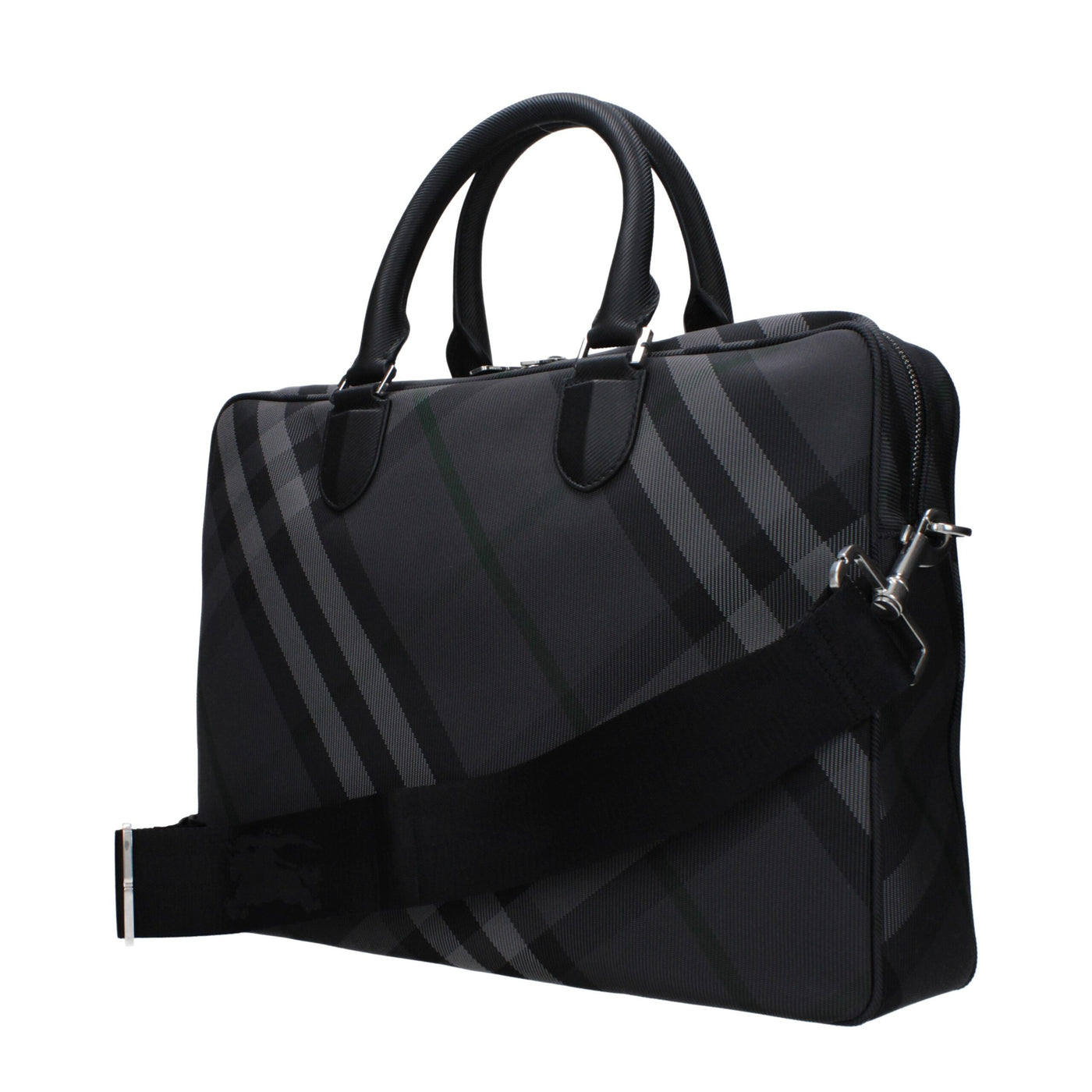 Burberry Gray Fabric Business And Laptop Bags