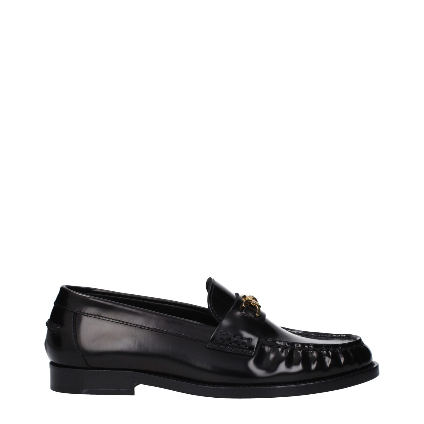 Versace Zwarte Leren Instappers