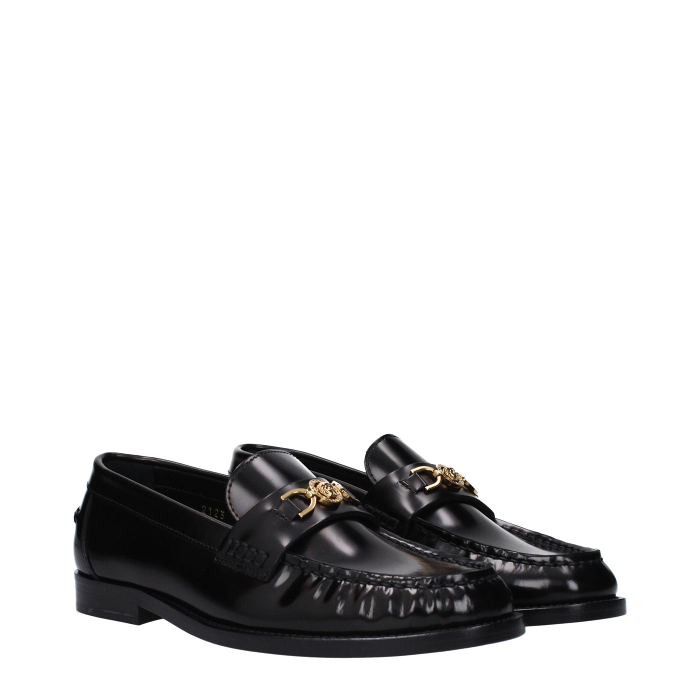 Versace Zwarte Leren Instappers