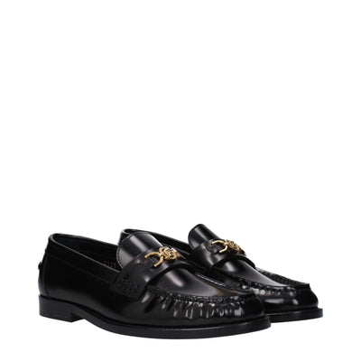 Versace Zwarte Leren Instappers