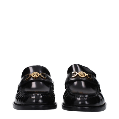 Versace Zwarte Leren Instappers
