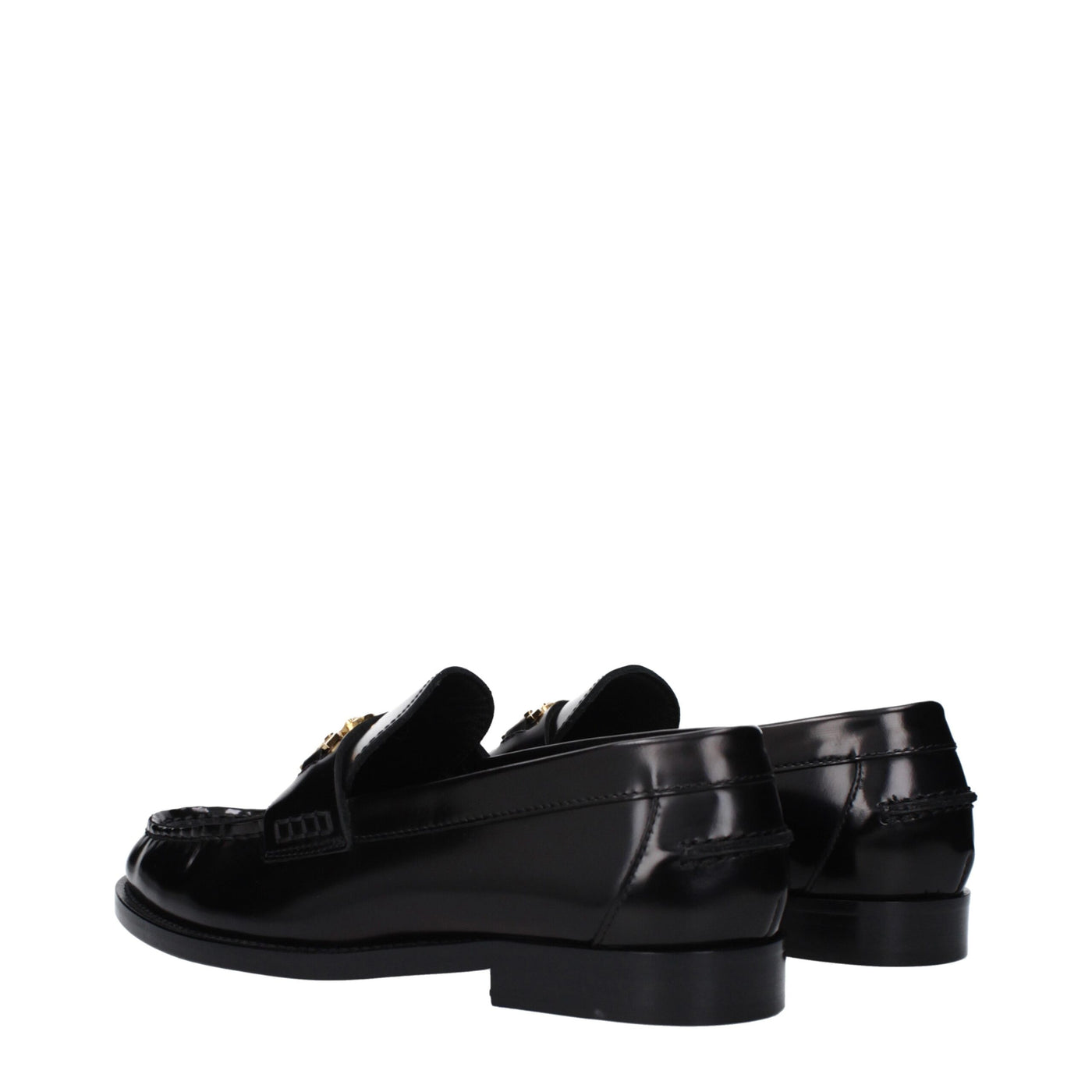 Versace Zwarte Leren Instappers