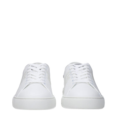Baskets basses en cuir blanc Versace
