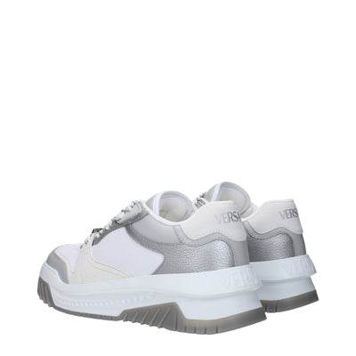 Baskets épaisses en cuir blanc Versace