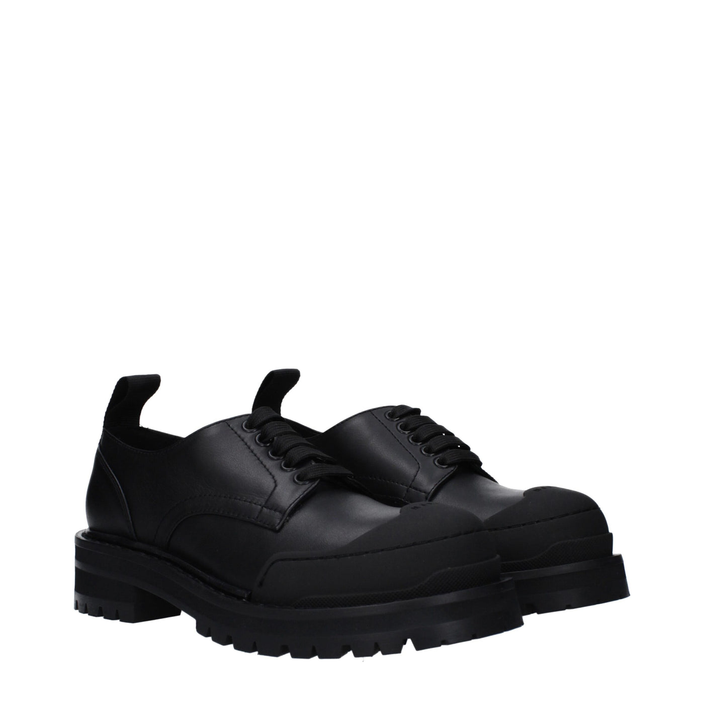 Richelieus et derbies en cuir noir Marni