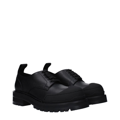 Richelieus et derbies en cuir noir Marni