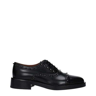 Valentino Garavani Zwarte Leren Oxfords en Derbies
