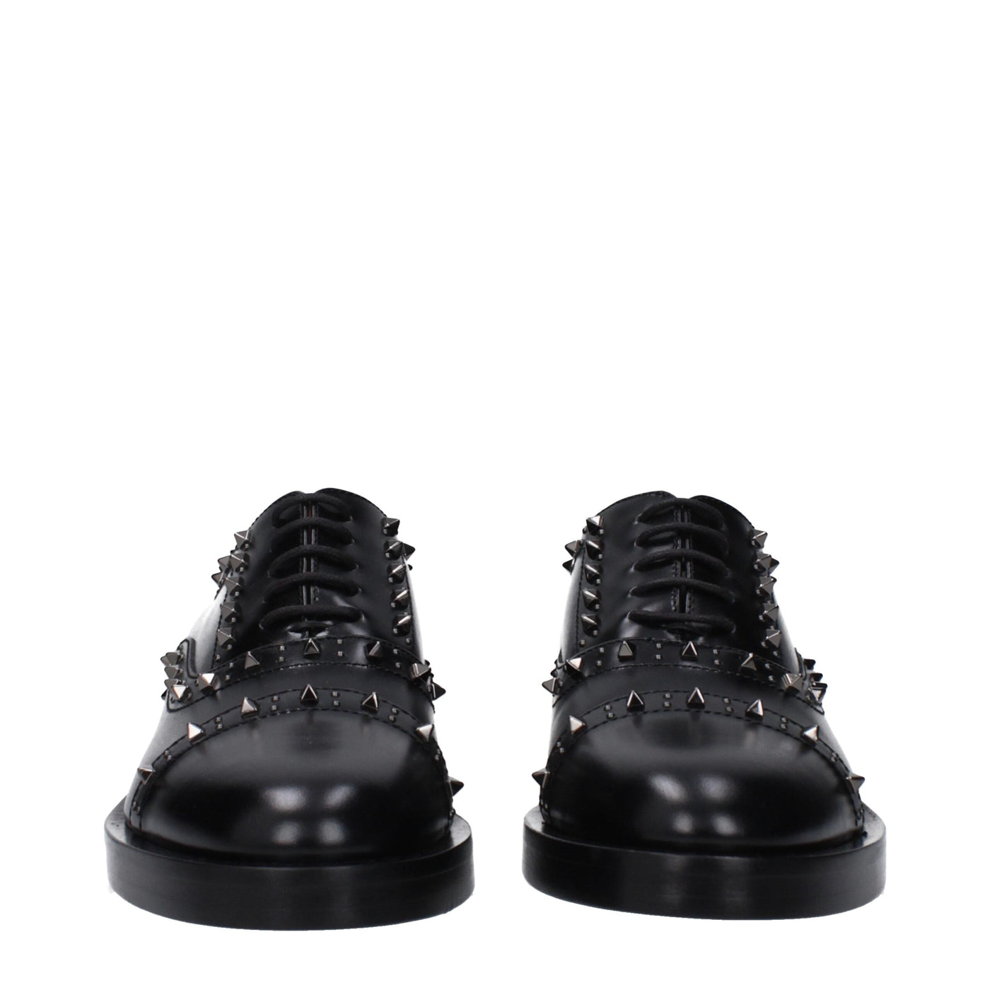 Valentino Garavani Zwarte Leren Oxfords en Derbies