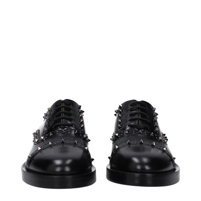 Valentino Garavani Zwarte Leren Oxfords en Derbies