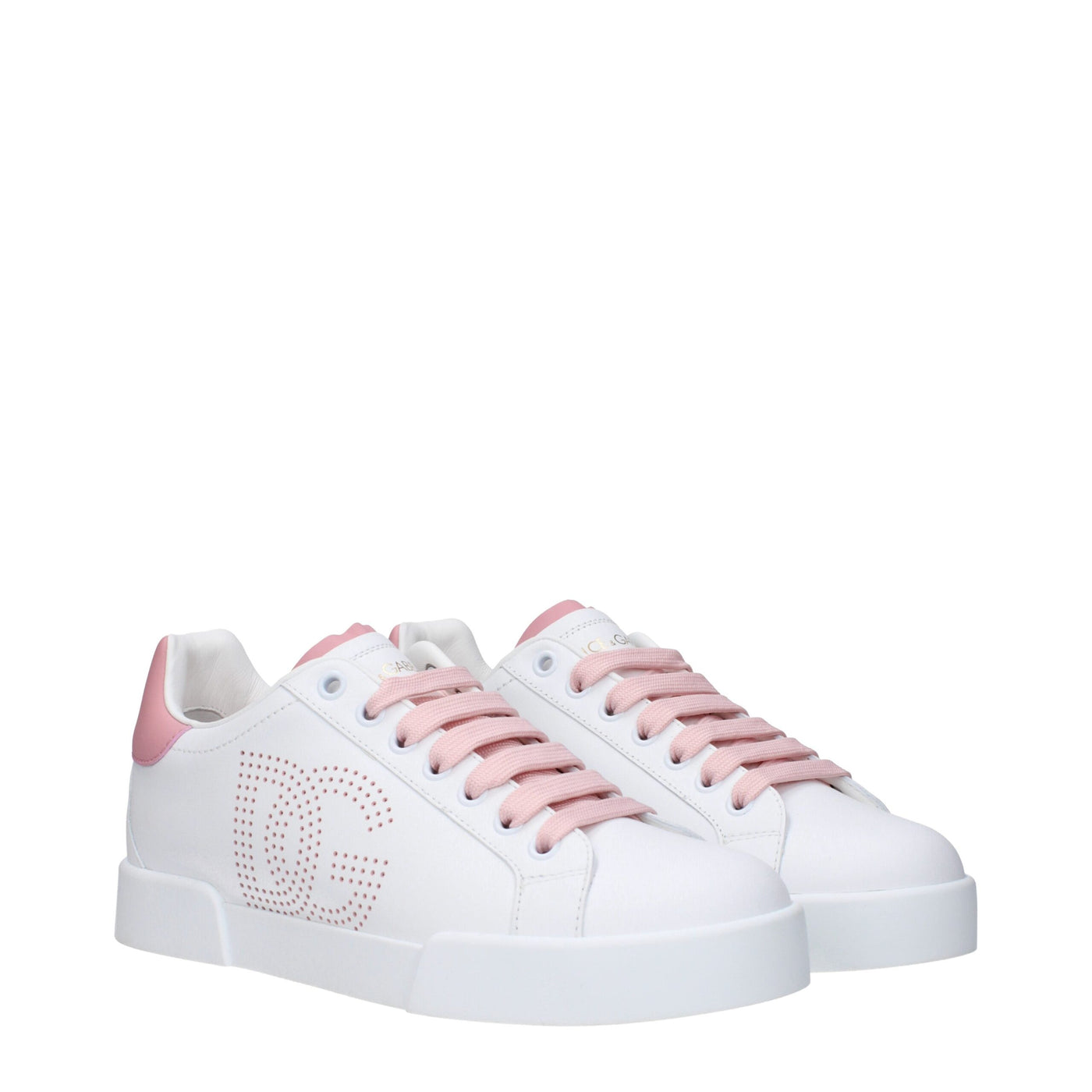 Dolce & Gabbana White Leather Low Tops