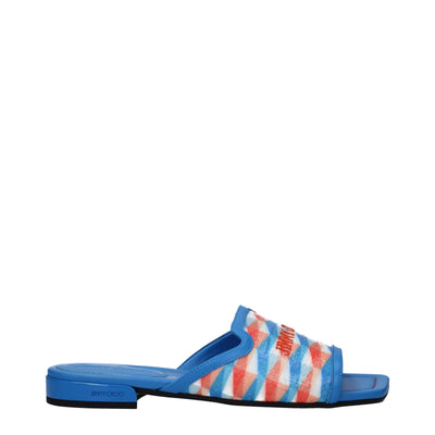 Sandales chaussons en tissu bleu clair Jimmy Choo