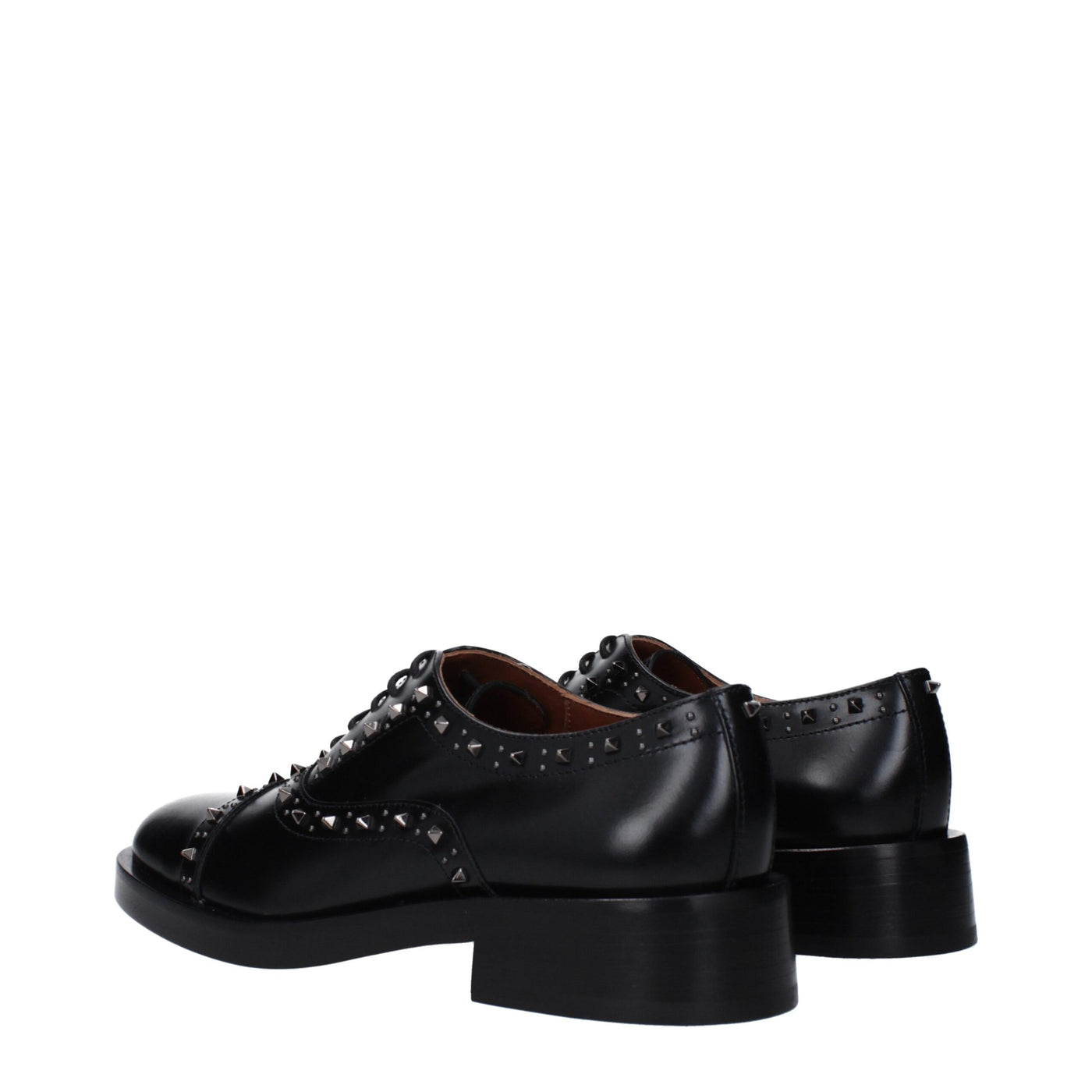 Valentino Garavani Zwarte Leren Oxfords en Derbies