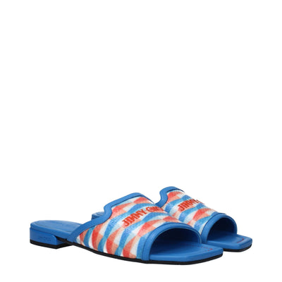 Sandales chaussons en tissu bleu clair Jimmy Choo
