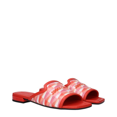 Sandales chaussons en tissu orange Jimmy Choo