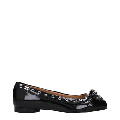 Ballerines en cuir noir Ganni