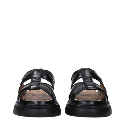 Sandales chaussons en tissu noir Ganni