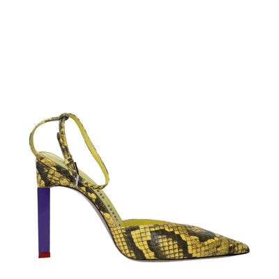 Les escarpins à talons hauts en cuir jaune Attico