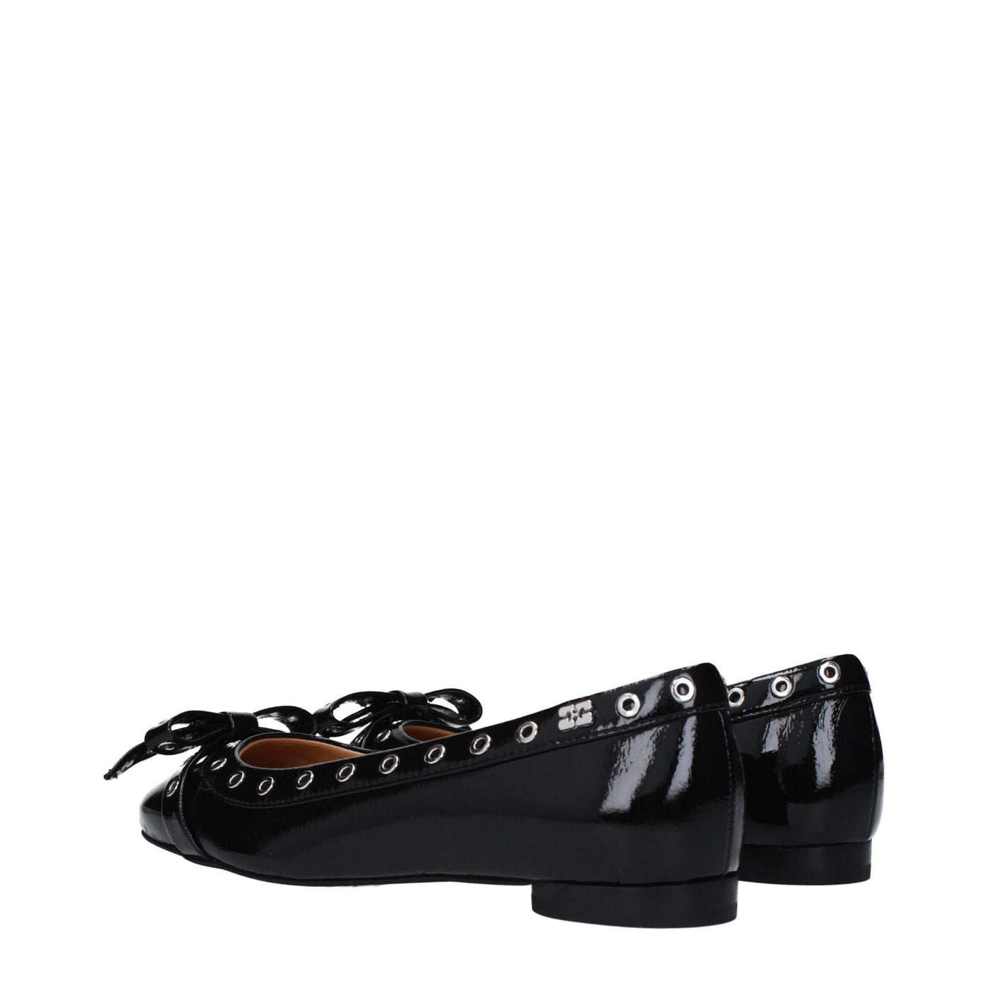 Ballerines en cuir noir Ganni