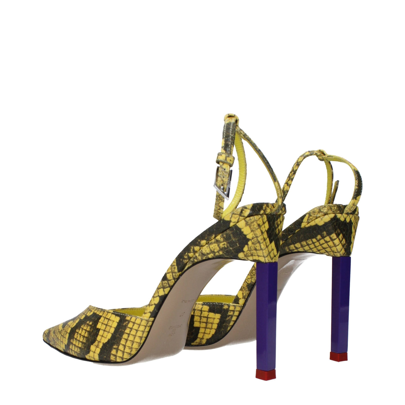 Les escarpins à talons hauts en cuir jaune Attico