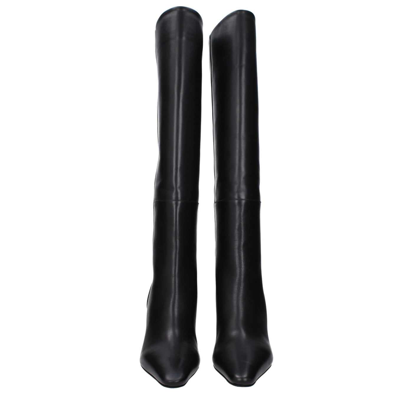 Jacquemus Black Leather High Heel Boots